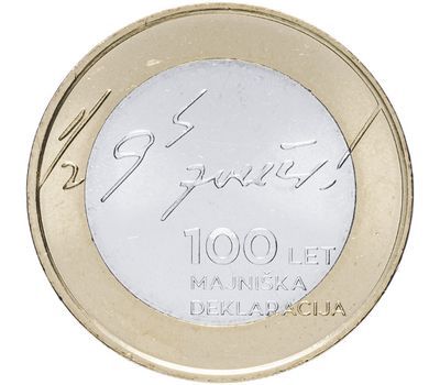  Монета 3 евро 2017 «100 лет Майской декларации» Словения, фото 1 