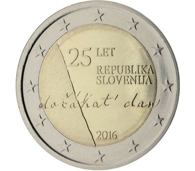  Монета 2 евро 2016 «25-летие независимости Словении» Словения, фото 1 