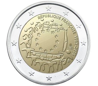  Монета 2 евро 2015 «30 лет флагу ЕС» Франция, фото 1 