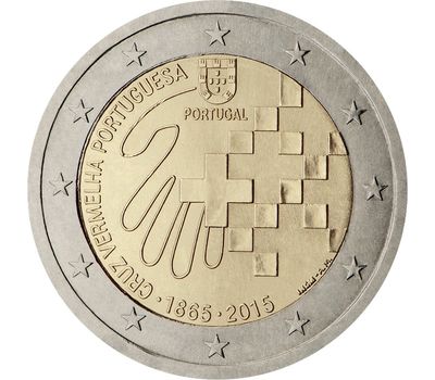  Монета 2 евро 2015 «150 лет Португальскому Красному Кресту» Португалия, фото 1 