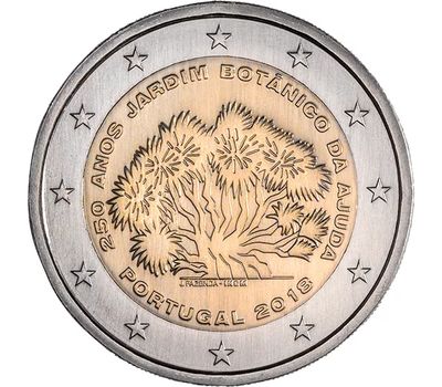  Монета 2 евро 2018 «250 лет Ботаническому саду Ажуда в Лиссабоне» Португалия, фото 1 