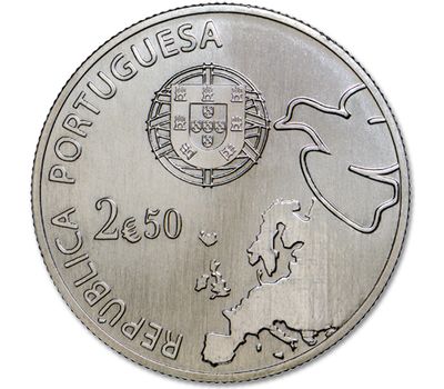  Монета 2,5 евро 2015 «70 лет мира в Европе» Португалия, фото 2 