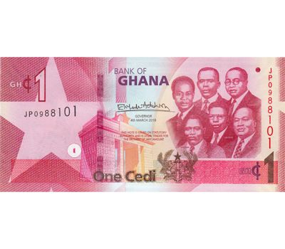  Банкнота 1 седи 2019 Гана, фото 1 