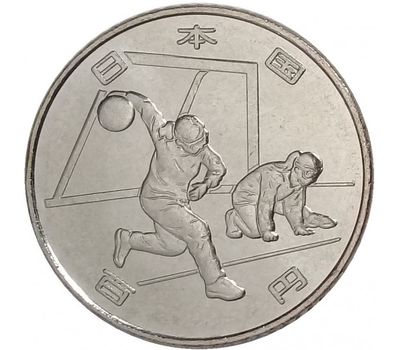  Монета 100 йен 2019 «XVI Летние Паралимпийские игры в Токио. Голбол» Япония, фото 1 