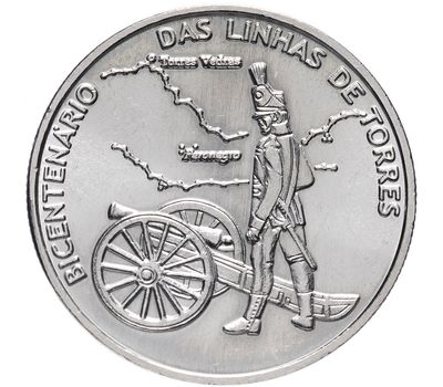  Монета 2,5 евро 2010 «200 лет линии Торреш-Ведраш» Португалия, фото 1 
