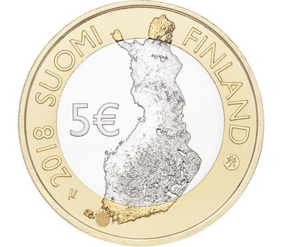 Монета 5 евро 2018 «Архипелаговое море» Финляндия, фото 2 
