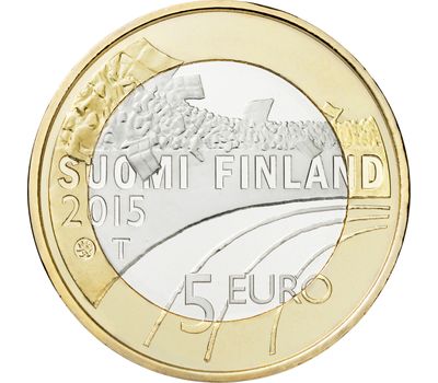  Монета 5 евро 2015 «Баскетбол» Финляндия, фото 2 