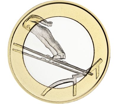  Монета 5 евро 2016 «Прыжки на лыжах с трамплина» Финляндия, фото 1 