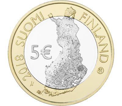  Монета 5 евро 2018 «Национальный парк Коли» Финляндия, фото 2 