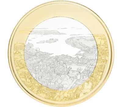  Монета 5 евро 2018 «Морские виды Хельсинки» Финляндия, фото 1 
