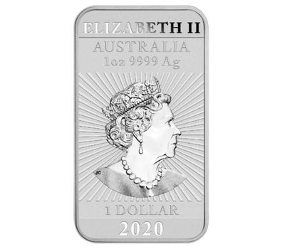  Монета 1 доллар 2020 «Дракон» (монета-слиток из серебра) Австралия, фото 2 