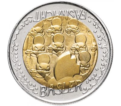  Монета 5 франков 2000 «Карнавал в Базеле» Швейцария, фото 1 