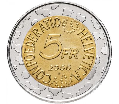  Монета 5 франков 2000 «Карнавал в Базеле» Швейцария, фото 2 