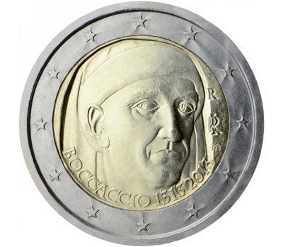  Монета 2 евро 2013 «700 лет со дня рождения Джованни Боккаччо» Италия, фото 1 