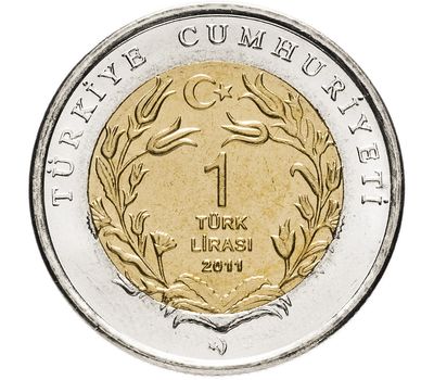 Монета 1 лира 2011 «Лев (Красная книга)» Турция, фото 2 