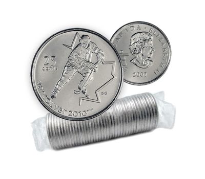  Монета 25 центов 2007 «Хоккей. XXI Олимпийские игры 2010 в Ванкувере» Канада, фото 3 