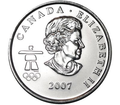  Монета 25 центов 2007 «Хоккей. XXI Олимпийские игры 2010 в Ванкувере» Канада, фото 2 