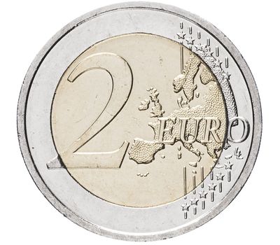  Монета 2 евро 2015 «30 лет флагу ЕС» Ирландия, фото 2 