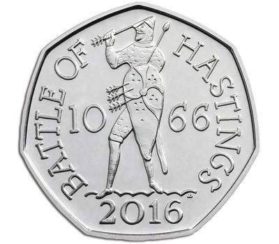  Монета 50 пенсов 2016 «Битва при Гастингсе» Великобритания, фото 1 