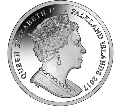  Монета 1 крона 2017 «Патагонский клыкач» Фолклендские острова, фото 2 