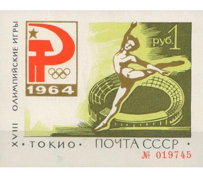  Почтовый блок «XVIII Олимпийские игры в Токио» СССР 1964 (тип I), фото 1 