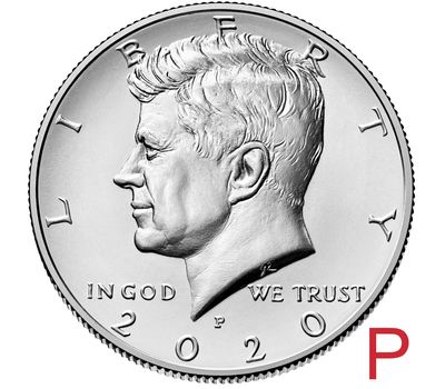  Монета 50 центов 2020 «Джон Кеннеди» США P, фото 1 