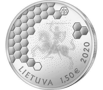  Монета 1,5 евро 2020 «Пчеловодство» Литва, фото 2 