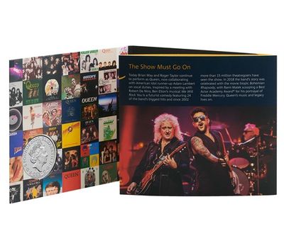  Монета 5 фунтов 2020 «Queen. Легенды музыки» Великобритания (в буклете), фото 4 