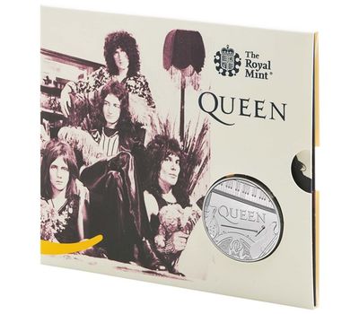  Монета 5 фунтов 2020 «Queen. Легенды музыки» Великобритания (в буклете), фото 1 