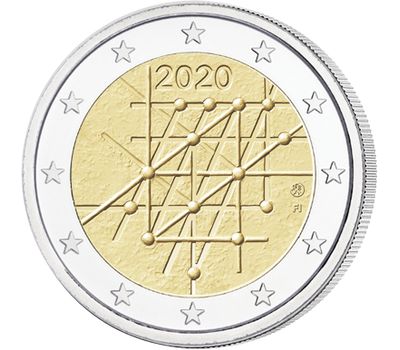  Монета 2 евро 2020 «100-летие университета Турку» Финляндия, фото 1 