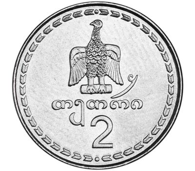  Монета 2 тетри 1993 Грузия, фото 1 