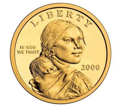  Монета 1 доллар 2000 «Парящий орёл» США D (Сакагавея), фото 2 