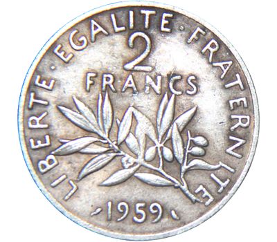  Монета 2 франка 1959 Франция (копия), фото 2 