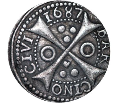  Монета 2 реала 1687 Испания (копия), фото 2 