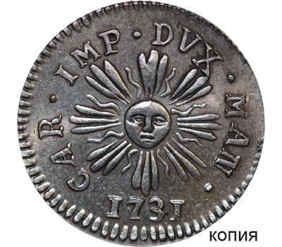  Монета 1 сольдо 1731 Италия (копия), фото 1 