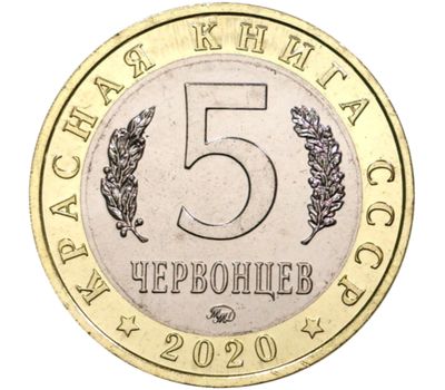  Монетовидный жетон 5 червонцев 2020 «Полосатая гиена» (Красная книга СССР) ММД, фото 2 