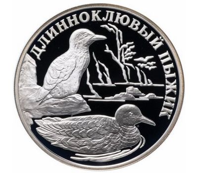  Серебряная монета 1 рубль 2005 «Длинноклювый пыжик», фото 1 