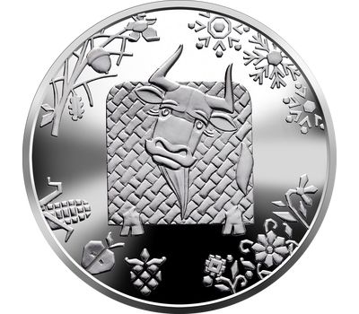  Монета 5 гривен 2021 «Год Быка» Украина, фото 2 