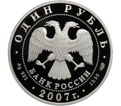  Серебряная монета 1 рубль 2007 «Кольчатая нерпа (ладожский подвид)», фото 2 
