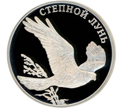  Серебряная монета 1 рубль 2007 «Степной лунь», фото 1 