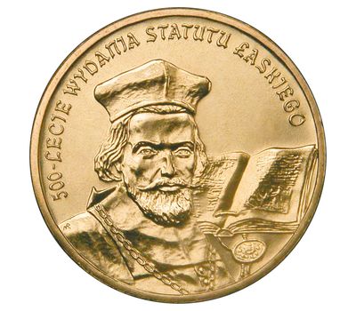  Монета 2 злотых 2006 «500-летие статута Лаского» Польша, фото 1 