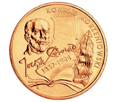  Монета 2 злотых 2007 «Конрад Корженевский/Джозеф Конрад» Польша, фото 1 