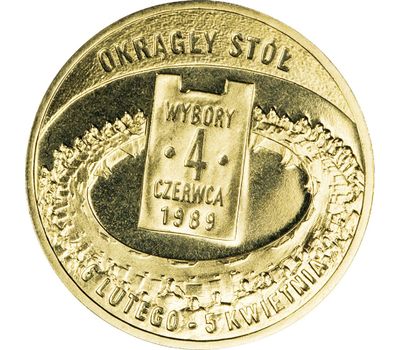  Монета 2 злотых 2009 «Выборы 4 июня 1989 года» Польша, фото 1 