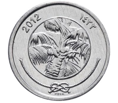  Монета 1 лари 2012 «Пальма» Мальдивы, фото 1 