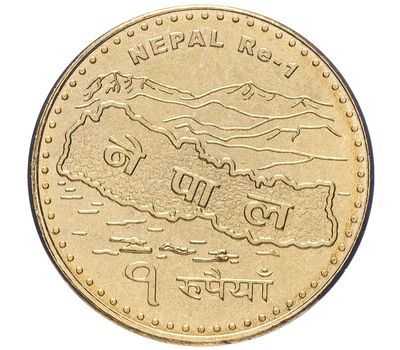  Монета 1 рупия 2007-2009 «Сагарматха» Непал, фото 1 