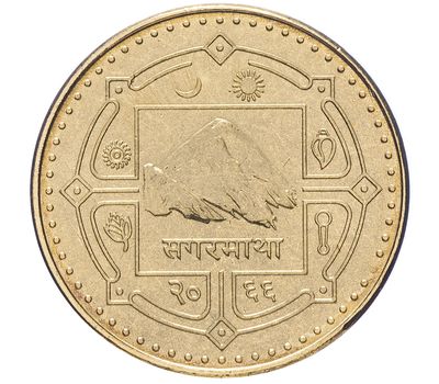  Монета 1 рупия 2007-2009 «Сагарматха» Непал, фото 2 