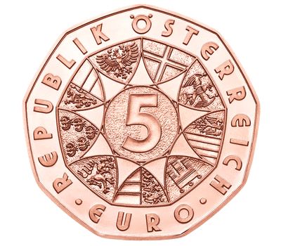  Монета 5 евро 2021 «Двуликий Янус» Австрия, фото 2 