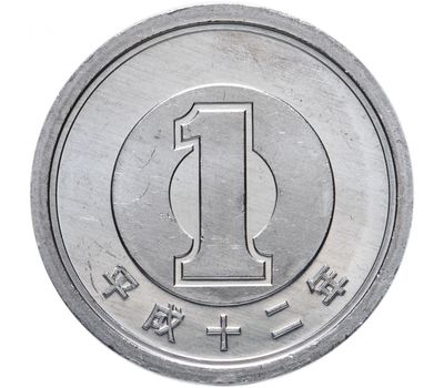  Монета 1 йена 2000 Япония, фото 2 