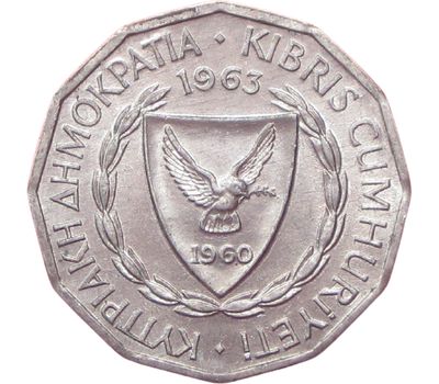  Монета 1 миль 1963 Кипр, фото 2 