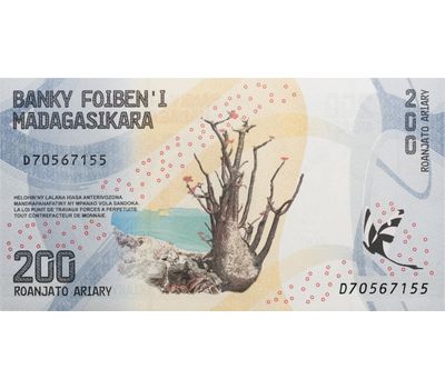  Банкнота 200 ариари 2017 Мадагаскар (Pick 98) Пресс, фото 2 